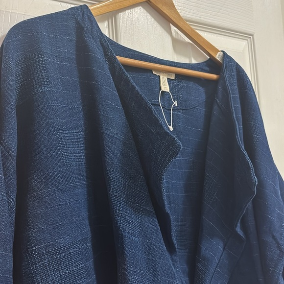 Eileen Fisher Cotton Indigo Kimono Jacket - Picture 5 of 8